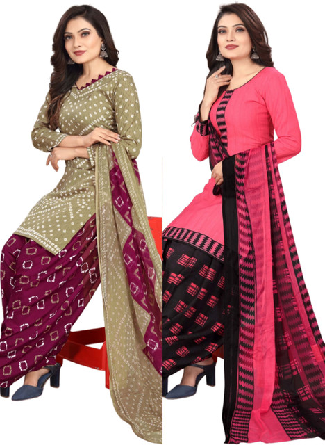 Threads Cotton Blend Printed Salwar Suit Material Price in India