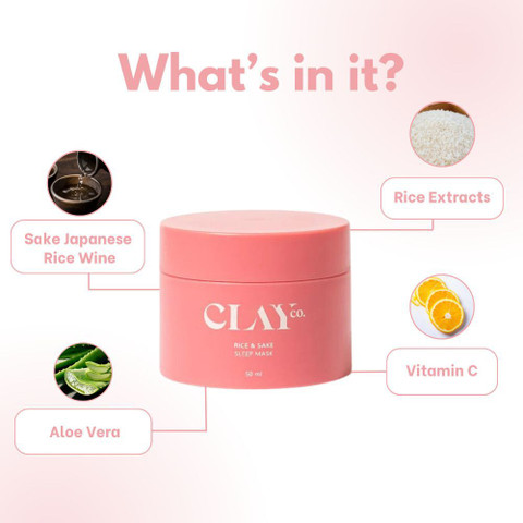 Sake Rice Mask ClayCo. Clayco Rice & Sake Mask with Vitamin C for Brightening ...