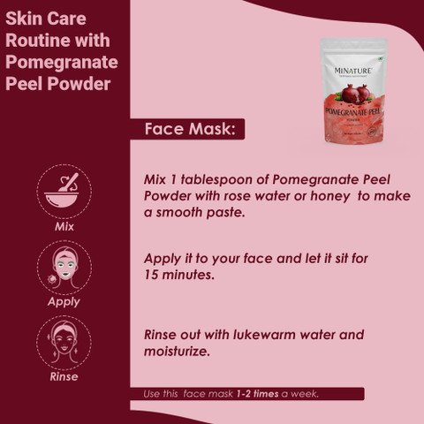 mi nature Natural Pomegranate Peel Powder (Punica granatum) Skin and Hair  Mask|227g