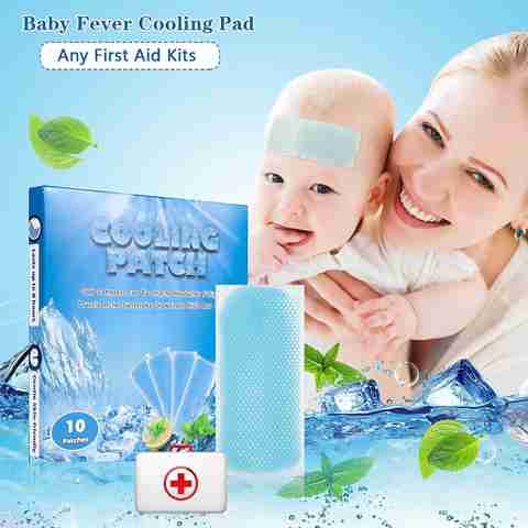 TRK IMPEX 10 Strips Fever Patch Cooling Gel Pad Cool Patches For