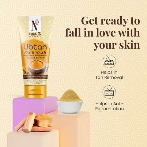 nutriglow glutathione NutriGlow NATURAL'S Ubtan for All Skin Types with Haldi, Chandan & Rose  Water, 100g (Pack of 2) Face Wash