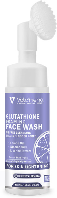 Volamena Glutathione foaming Face wash with Glutathione, Niacinamide, Cica  water & Lemon oil Face Wash