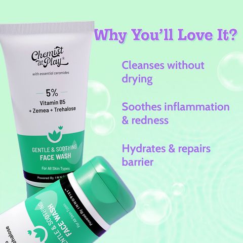 Chemist at Play Gentle & Soothing | 100% Soap Free Facewash | Cleanser for Women & Men Face Wash (75 ml) - Image 4
