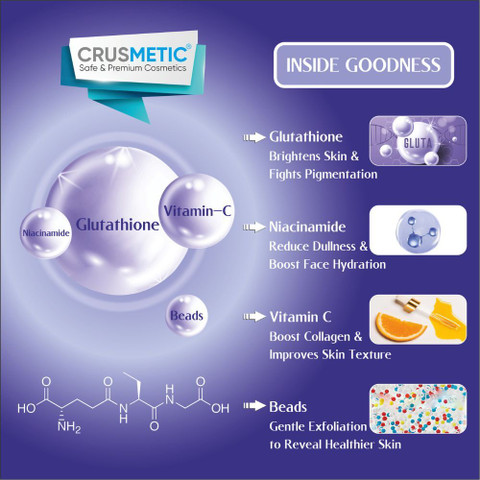 CRUSMETIC Glutathione with Niacinamide & Vitamin C | Radiant & Even-Toned |  Helps Reduce Dullness & Uneven Appearance | All Skin Types Face Wash -  Price in India, Buy CRUSMETIC Glutathione with
