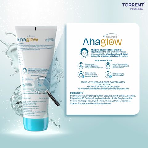ahaglow Advanced Gel 200g with 1% Glycolic Acid Face Wash - Image 7