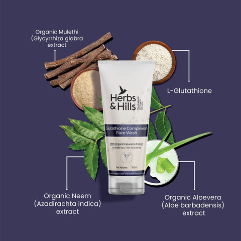 Herbs & hills Glutathione Complexion 100ml Face Wash - Price in India, Buy  Herbs & hills Glutathione Complexion 100ml Face Wash Online In India,  Reviews, Ratings & Features