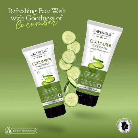 L'avenour Cucumber Facewash for Cooling Effect, Reduce Scars, Fresh  Fairer Skin for Men Women Face Wash
