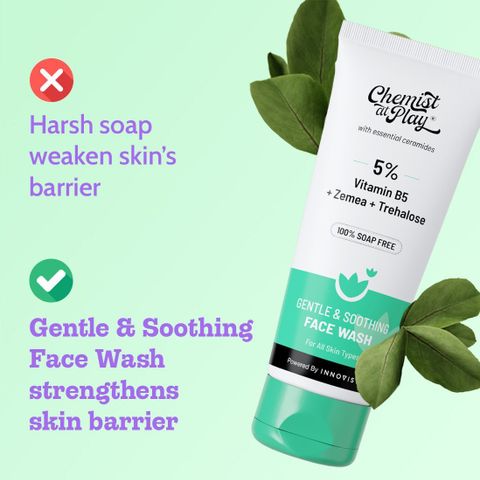 Chemist at Play Gentle & Soothing | 100% Soap Free Facewash | Cleanser for Women & Men Face Wash (75 ml) - Image 8