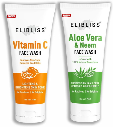 ELIBLISS Vitamin C Gel + Neem Aloe Vera for Deep Cleansing Face Wash -  Price in India, Buy ELIBLISS Vitamin C Gel + Neem Aloe Vera for Deep  Cleansing Face Wash Online