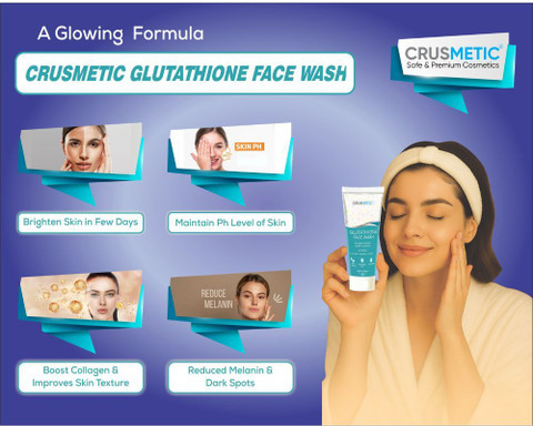 CRUSMETIC Glutathione with Niacinamide & Vitamin C | Radiant & Even-Toned |  Helps Reduce Dullness & Uneven Appearance | All Skin Types Face Wash -  Price in India, Buy CRUSMETIC Glutathione with