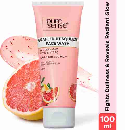 PureSense Grapefruit Squeeze Face Cleanser with Glutathione Vit C | Vit B3 Fights Dullness Face Wash - Price in India, Buy PureSense Grapefruit Squeeze Face Cleanser with Glutathione Vit C