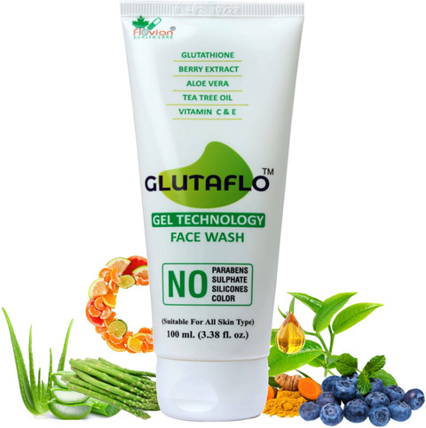 glutathione tea GLUTAFLO Glutathione | Glow & Radiance | With Glutathione,Berry Extract,Tea Tree Oil,Vitamin C & E and Aloe Vera | For Women & Men - All Skin Type