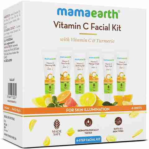 Mamaearth Facial Kit with Vitamin C Turmeric for Skin