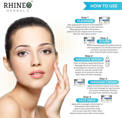 RHINEO GLUTATHIONE Facial Kit With Mulberry, Aloe Vera & Paraben & Sulfate  Free