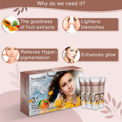 【fruitsalada】peu à beauté Hiru spa Aryanveda Unisex Fruit Secrets Facial Spa Kit for All Skin Type