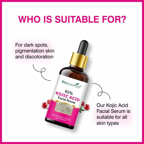 She Essentials 2% Kojic Acid Face Serum W/ Vitamin C