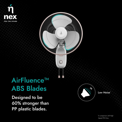 NNEX Glyde A5 Wall Fan 400 White with 2 Year Warranty 400 mm Wall