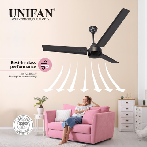 UNIFAN NIGHT WISH 1200mm BLDC Motor Star Rated Sleek Ceiling Fans with  Remote Control with Year Warranty BLDC Motor with Remote 1200 mm Ceiling 