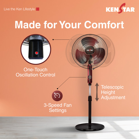 Kenstar Wind Blaze with 2 Year Warranty 400 mm Pedestal Fan Price