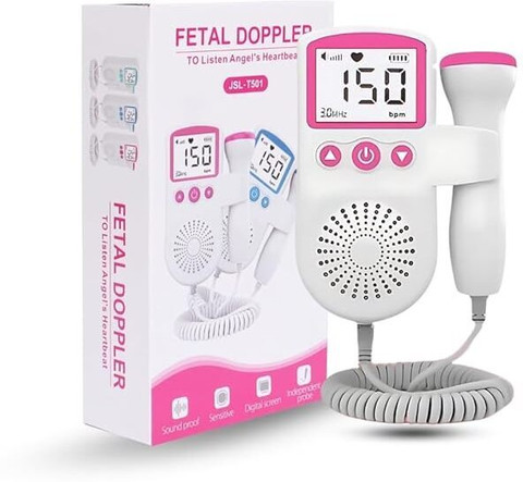 Dr care Portable Baby Heart Rate Monitor Fetal Doppler with Headphone Jack  Pink Fetal Doppler