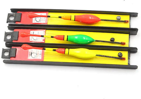 PRO HUNTER Hard Bait Wooden Carp Fishing Float Fish Line Bobber With Hook  (3PCs) Floater with Fishing Line Hook(3pcs) Multicolor Fishing Rod