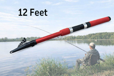 12 foot telescopic fishing rod B&M BW3 Black Widow The BnM Poles B Jaal wala Portable Fishing Rod