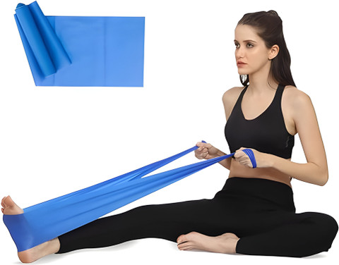 Vinayakart Elastic Yoga Rubber Exercise Fitness Band Belt Blue Fitness Band