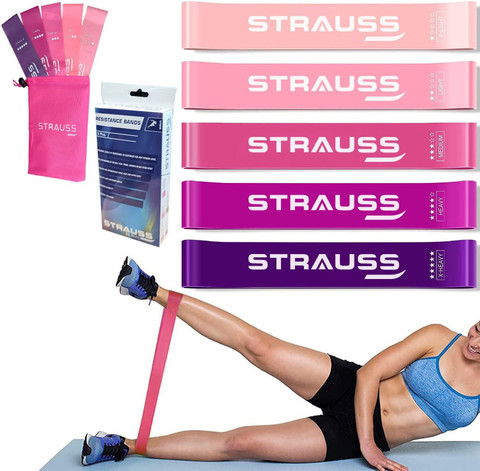 Strauss Silicone Resistance Bands Resistance Loop Band Exercise Band  |Stretch Band Resistance Band
