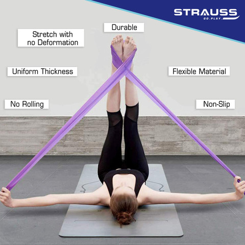 Strauss Yoga Resistance Bands For Workout| Stretch Band Theraband  |Exercise Band Resistance Band