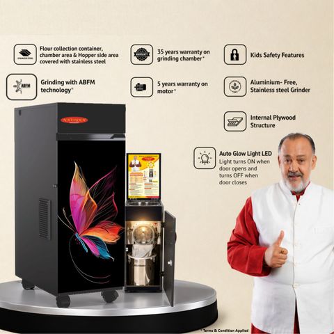 NAVSUKH Prima Plus FE 2026 Atta Chakki | SS Grinder | 10–12 Kg/Hr