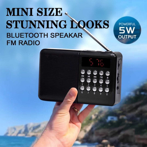 JAXTER Black FT614 Pocket Size FM Bluetooth Speaker |8 HRS Backup