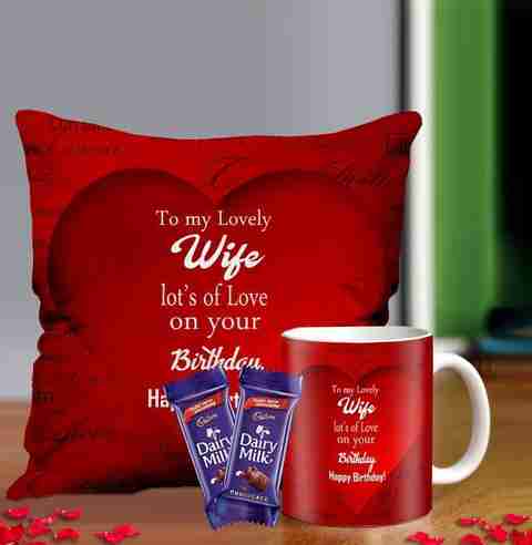 Midiron Birthday gift for Friend, Birthday Gift for Sister, Birthday Gift  for Husband, Birthday Gifts, (Cushion, Mug, Chocolate) (IZ21-32) Combo
