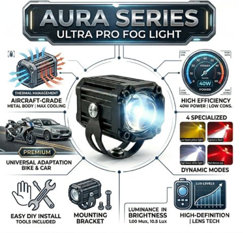 Autozap LED Fog Lamp Unit for Hero, Honda, KTM, Suzuki, TVS, Yamaha - Image 8