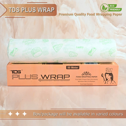 TDS PLUS WRAP 500g Printed Food Wrapping Butter Paper Roll (Pack of 1 ...