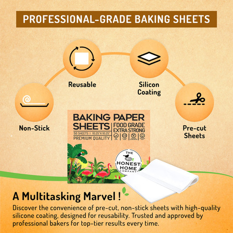The Honest Home Company Non Stick Paper Sheets Reusable, For