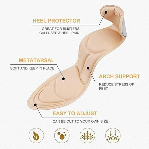 TRK HUB Heel Shoes Pads Adhesive Insole Cushion Pads Heel Liner