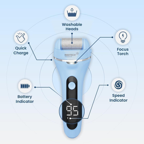 フットケア Electric Callus Remover Medtech Electric Callus Remover | Foot scrubber for Dead Skin