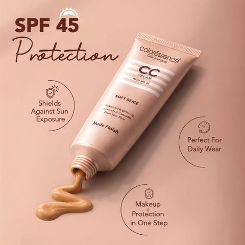 COLORESSENCE Face CC Cream with SPF-45 for Instant Glow