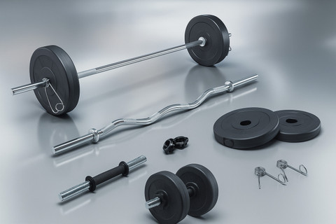 RANROX 40 kg PVC weight with 3ft Curl Rod and Accessories Home Gym