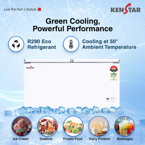 Kenstar 513.0 L Double Door Standard Deep Freezer Price in India