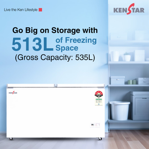 Kenstar 513.0 L Double Door Standard Deep Freezer Price in India