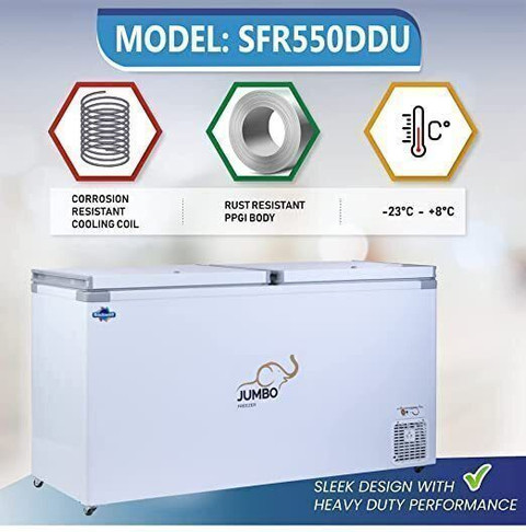 Rockwell 550 L Double Door Standard Deep Freezer Price in India