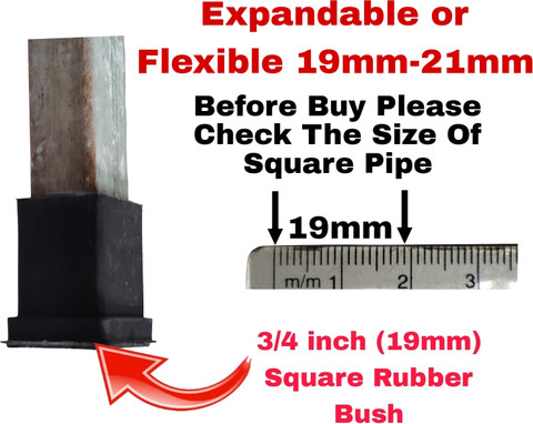 Jiji Floor Protector Square Rubber Cap 8 NOS/Bush/Shoes for Chair