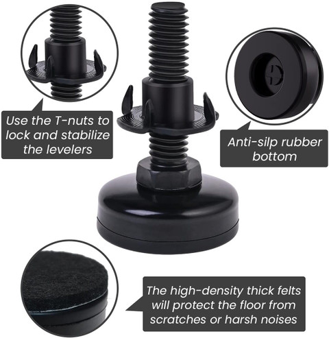 Commercial-Grade Adjustable Leveling Feet - Easy Install Furniture Feet Levelers For 9 thumbnail image