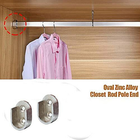 Volo Stainless Steel Oval Closet Rod with End Supports (Size  Hanger Holder