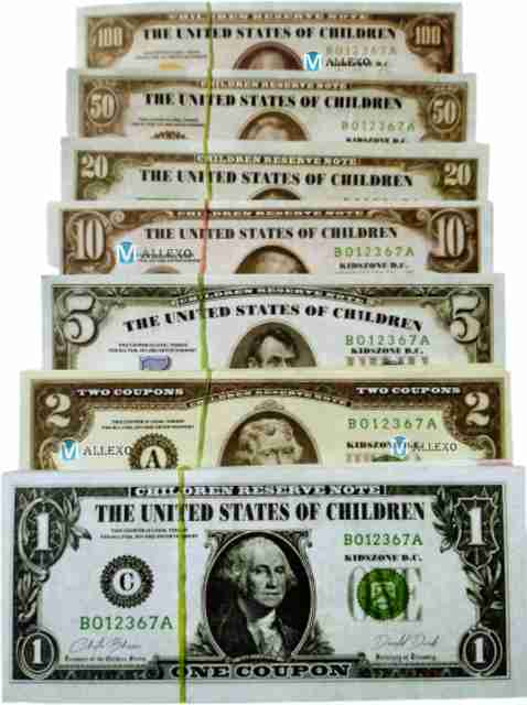 Mallexo Dummy Dollar Money Toys For Children Dummy 300PCs American