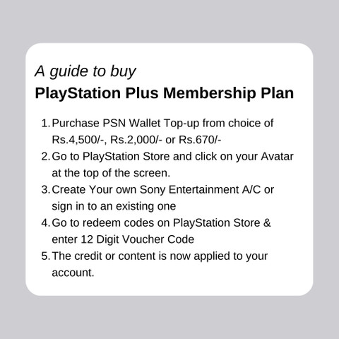 Playstation Plus Psn Store Wallet PS Wallet Top Up 4500 New For