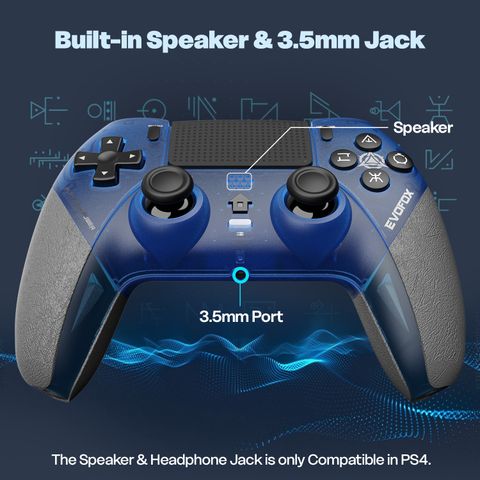 EVOFOX Play 2 PS4 Controller & PS5 (PS4 Games) HallSense Triggers