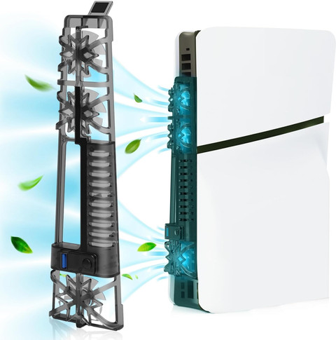 TMG PS5 Slim Fan, Efficient Cooling System for PS5 Disc and