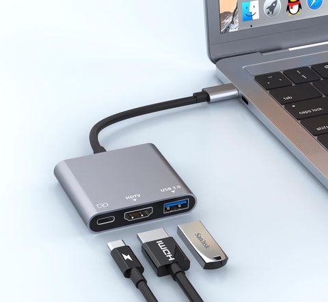 Zeptrox 3-in-1 USB Type C Hub Adapter 0.1m Black - Image 3